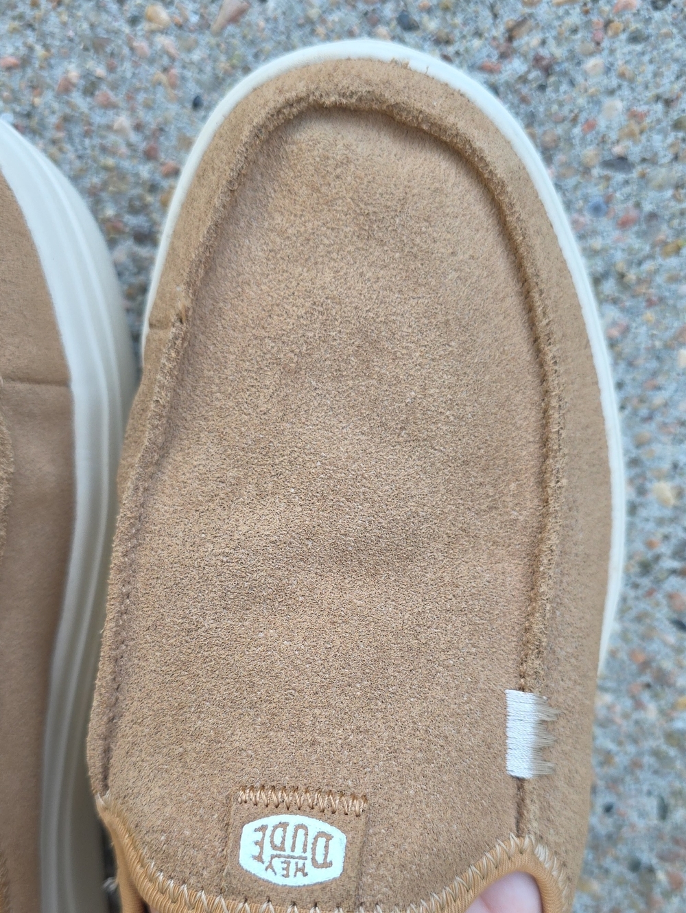 Hey Dude Austin Lift Platform Classic Tan Suede Leather Mule Size 9 - Picture 7 of 12